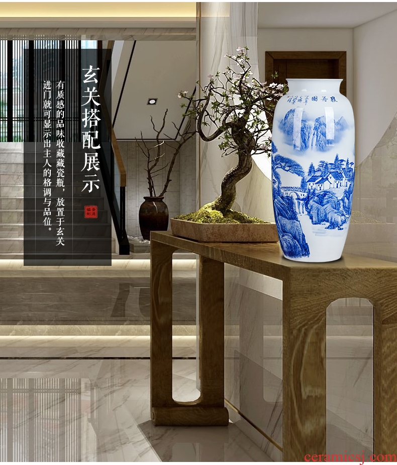 Jingdezhen ceramic peony vases, flower arranging machine sitting room office decorations restoring ancient ways furnishing articles large porcelain - 568646889736
