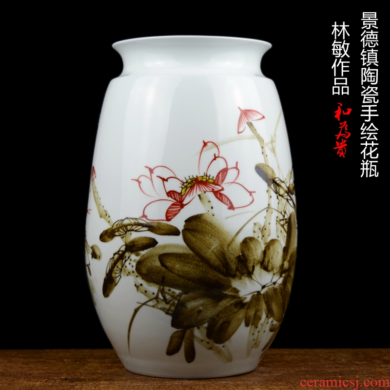 Jingdezhen ceramics furnishing articles big vase household flower arrangement sitting room adornment bottles hand blue and white porcelain vase furnishing articles - 530342515035