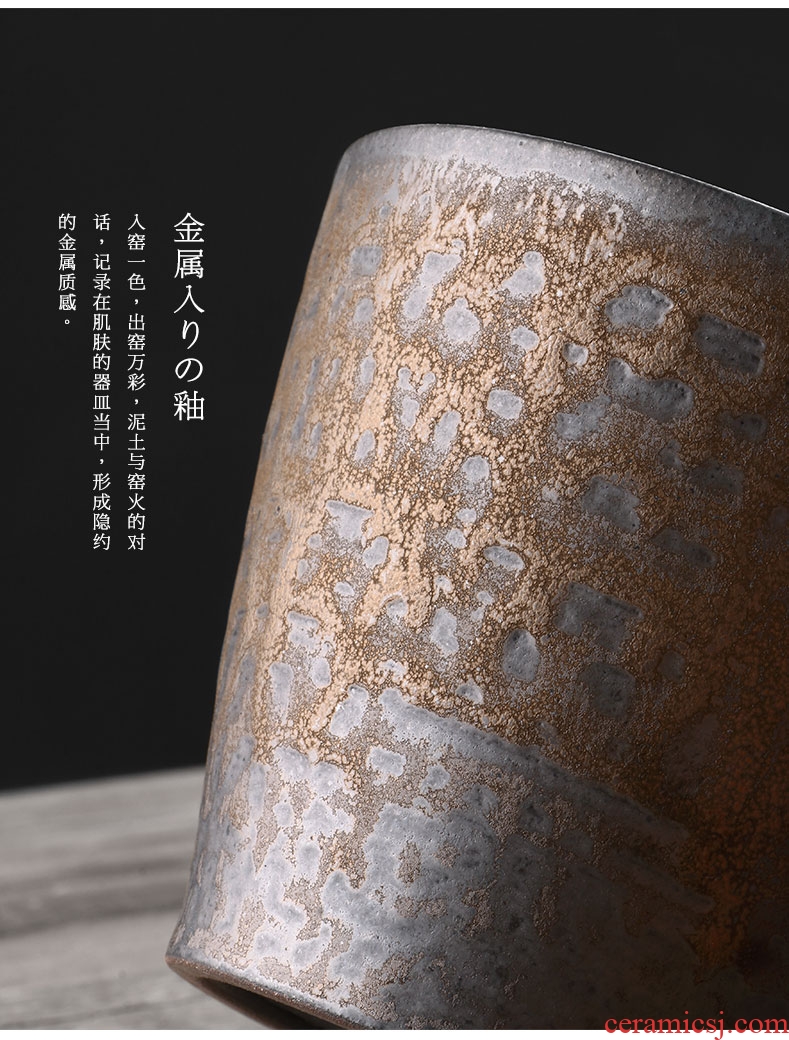 Restoring ancient ways to Japanese coarse ceramic keller of coffee drinks per high - capacity ceramic household water cups with cover glass