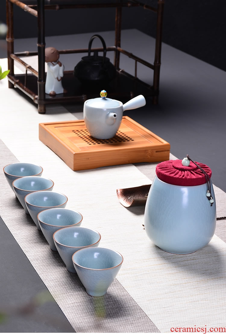Brother officer RuDing seal tea boxes masterpieces travel warehouse storage tank pu 'er tea pot receives packing ceramic tea pot