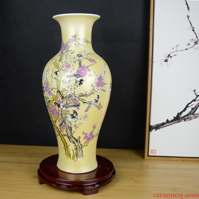Jingdezhen ceramics powder enamel annunciation vase decoration of modern Chinese style living room home wine ark, adornment furnishing articles