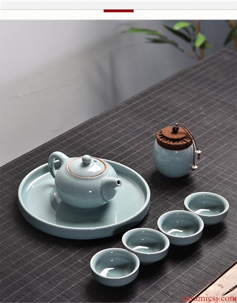 Gorgeous young kung fu tea bag suit portable travel tea set small car travel tea set tea of a complete set of ceramic tea set