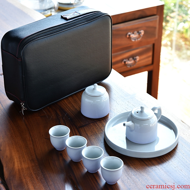 Hong bo the best portable bag tea set is suing suits for your up household contracted small Japanese ceramics kung fu tea set