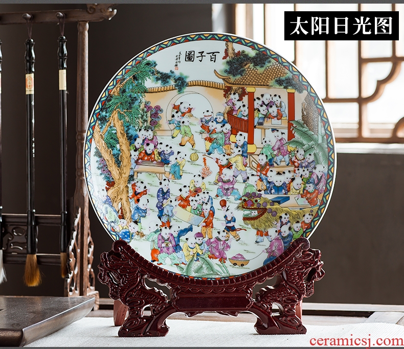 Jingdezhen ceramics furnishing articles household decorations hanging dish sitting room ark, decoration plate festival Chinese arts and crafts