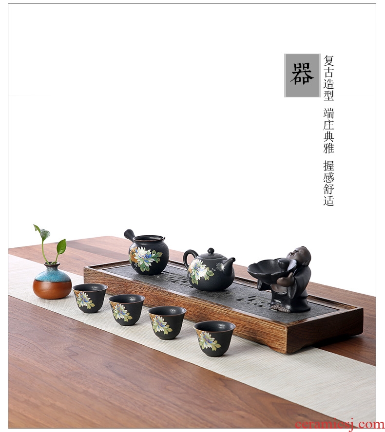 Japanese tea taking ceramic tea set kung fu tea teapot is a complete set of tea cups domestic up with restoring ancient ways