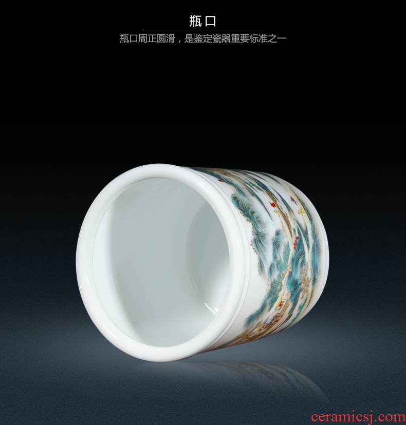 Jingdezhen ceramic vase brush pot of new Chinese style decoration pen pen container handicraft furnishing articles home study office