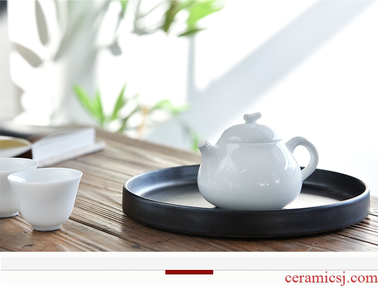 Chen xiang high white thin foetus shaddock pot of white porcelain craft checking ceramic teapot tea filter household utensils
