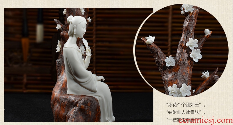 The east mud dehua white porcelain ceramic its art furnishing articles sitting room TV ark, home decoration/fragrance