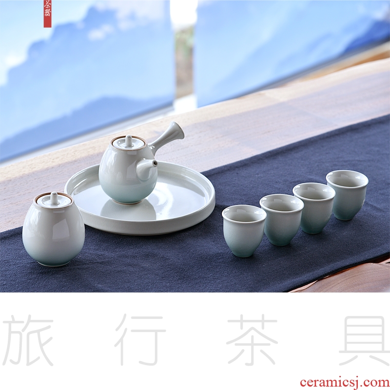 Hong bo the best portable bag tea set is suing suits for your up household contracted small Japanese ceramics kung fu tea set