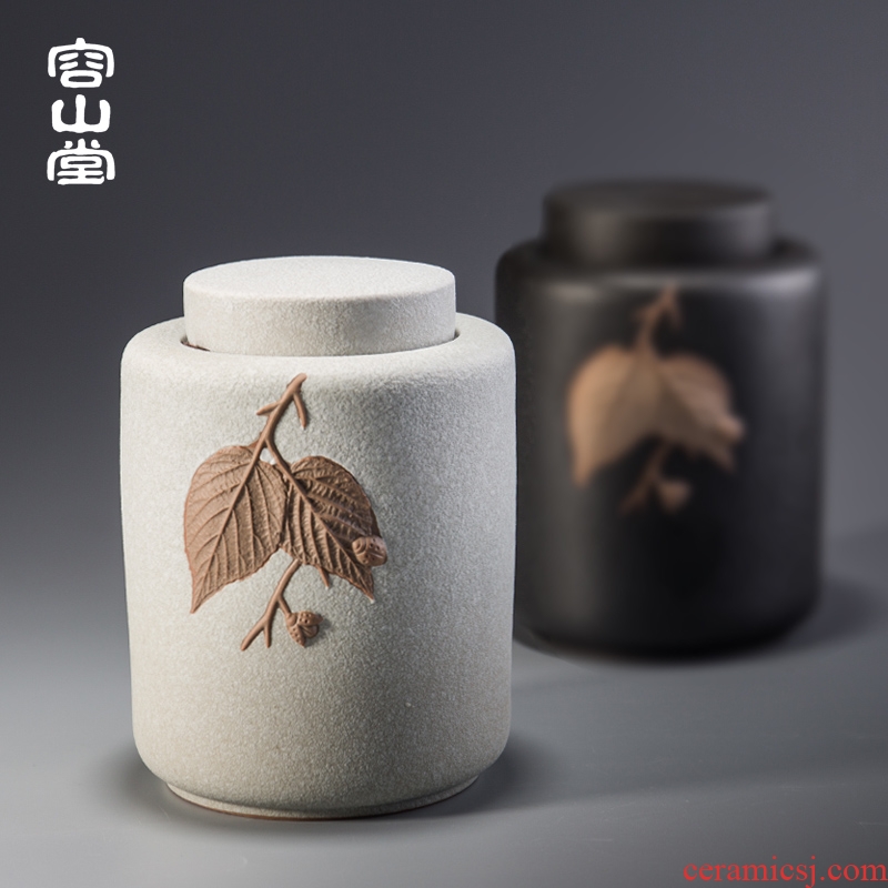 Ceramic tea pot size # RongShan portable puer tea box packing box seal pot of green tea storage tanks