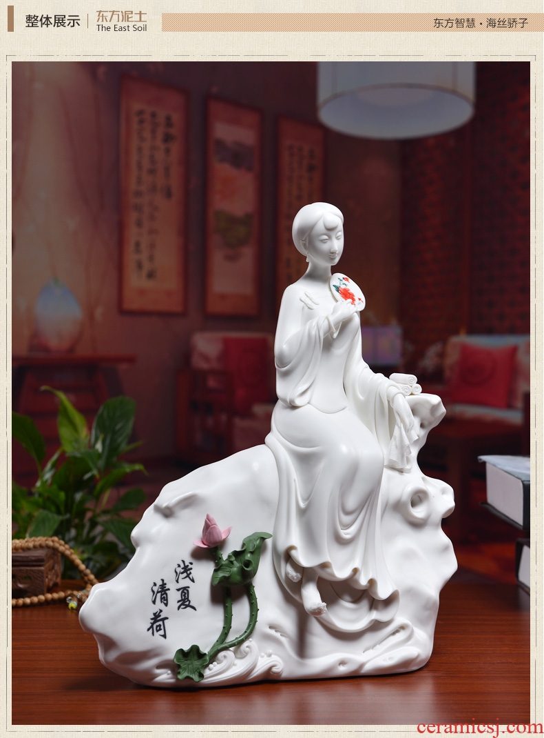 Oriental Chinese style classical soil ceramic beauty place Chinese wind home sitting room adornment/shallow, Alan