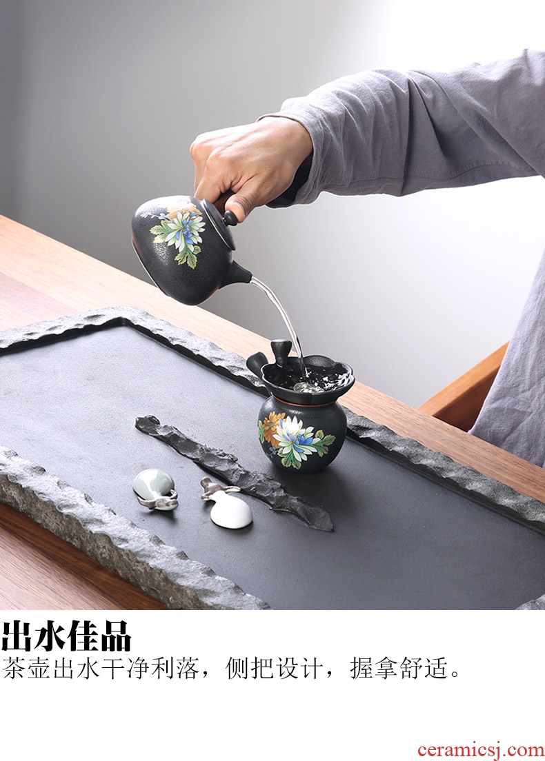 The whole piece of Japanese sharply stone tea tray tea set household ceramics of a complete set of kung fu tea tea tea, head