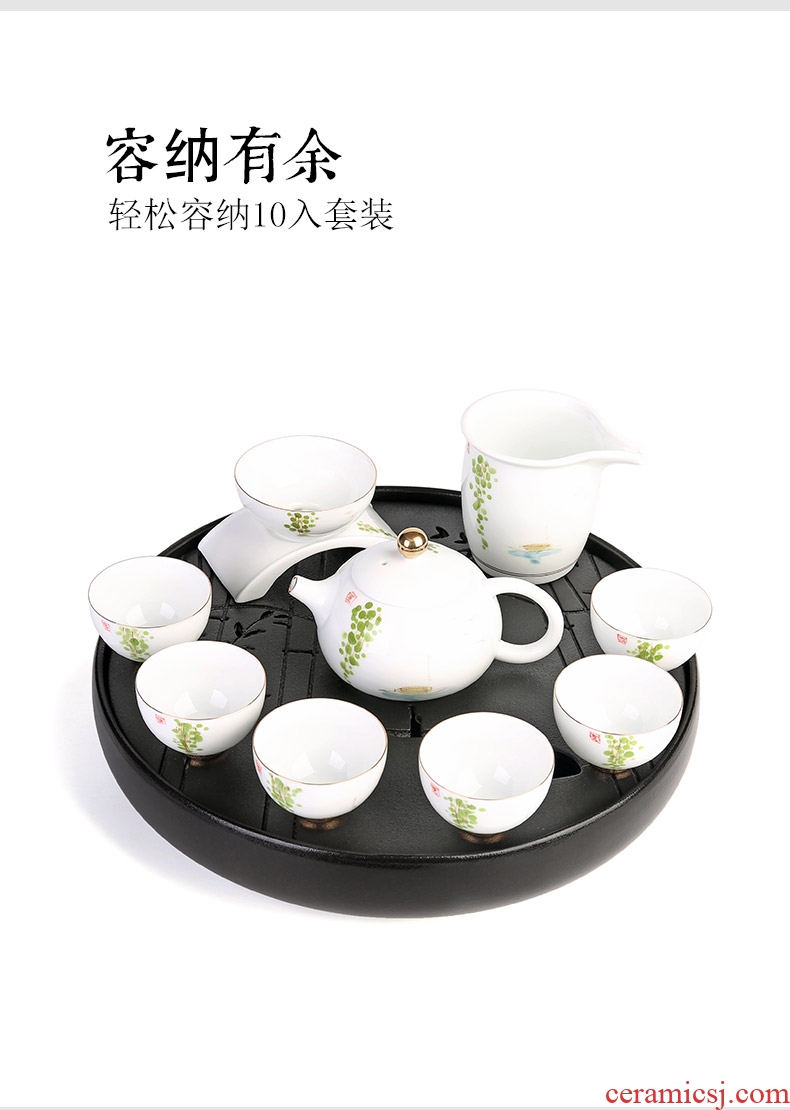 Japanese dry ceramic tea set household will receive a kung fu tea tea tea pot adopt large circular storage sea