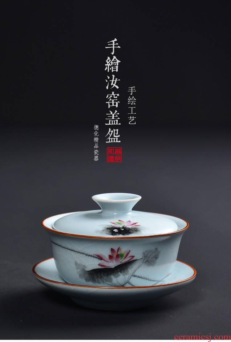 Kung fu tea tureen jingdezhen hand - made your up only three tureen slicing your porcelain worship to use your up tureen specials