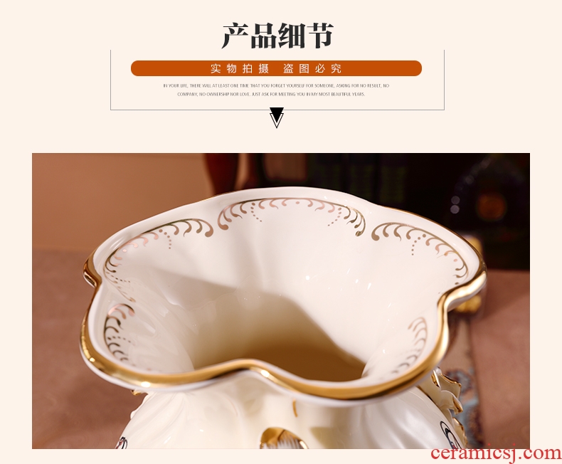 Jingdezhen ceramic furnishing articles hand - made blue anaglyph large vases, flower arrangement of Chinese style porch sitting room adornment handicraft - 565565686757