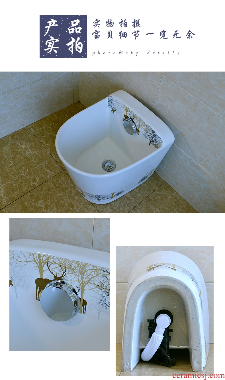 The Mop pool ceramic Mop pool large balcony toilet basin of Mop Mop pool slot household Mop pool