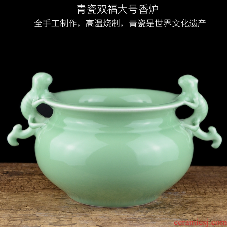 Jingdezhen ceramic incense buner furnishing articles manually large celadon archaize joss stick inserted a bedroom for the Buddha temple Buddha package mail