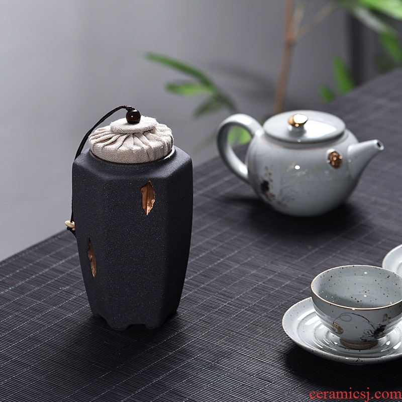 Gorgeous young caddy fixings size ceramic seal storage canned pu 'er tea box packing box ceramics