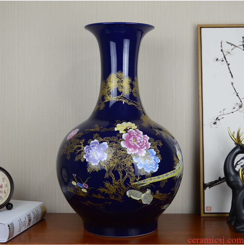 Jingdezhen ceramic large landing new Chinese style household vase in the sitting room porch flower arranging, adornment is placed