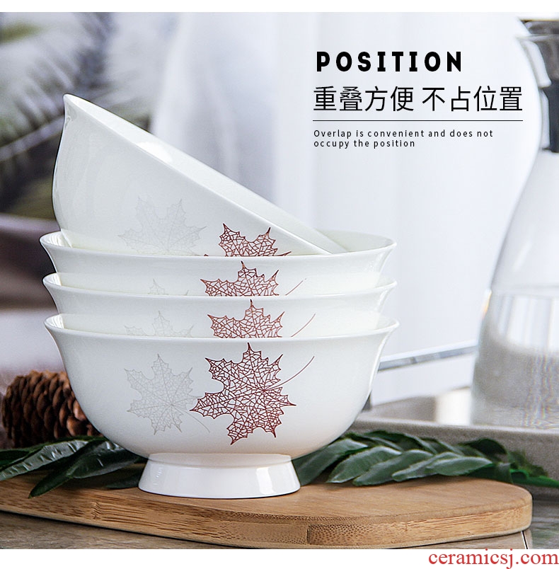 Always suit household European large eat bread and butter of jingdezhen ceramics tableware hot Bowl of 6 inches tall foot 4 only