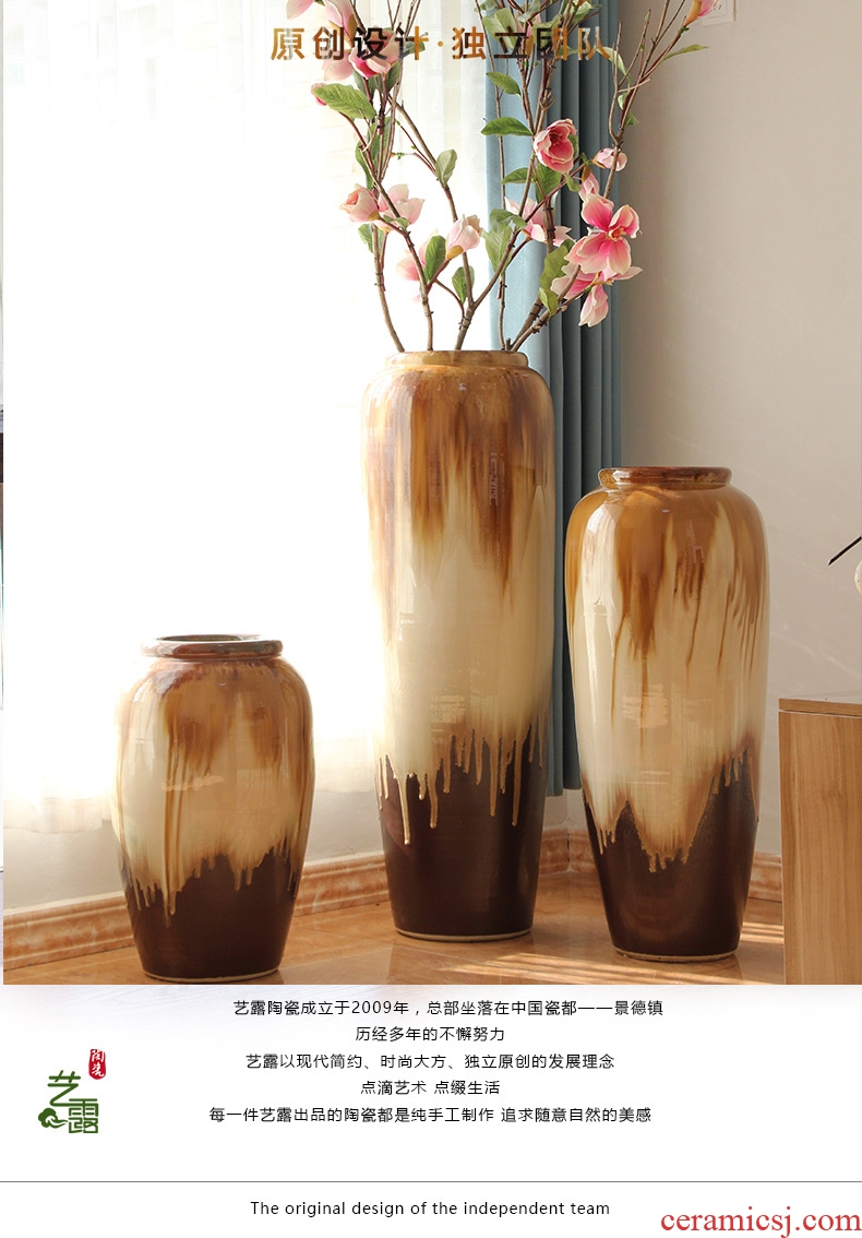 Ceramic vase flowerpot example room hotel club of large vases, flower arranging European sitting room place pot cylinder - 543008523849