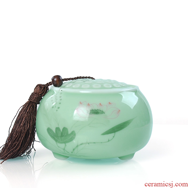 East west tea pot of celadon hand - made ceramic pu 'er tea urn storehouse receives a heron lotus awake up your up tea pot