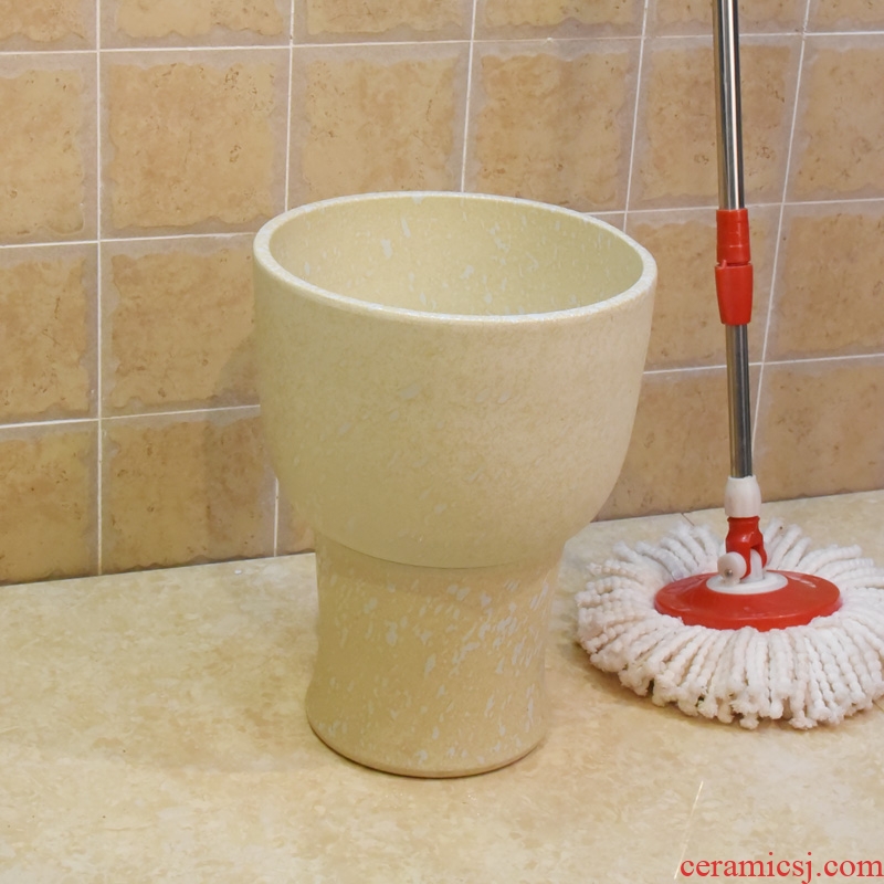 Jingdezhen ceramic trumpet 30 retro mop pool cream - colored one - piece art mop pool mop bucket under the sink
