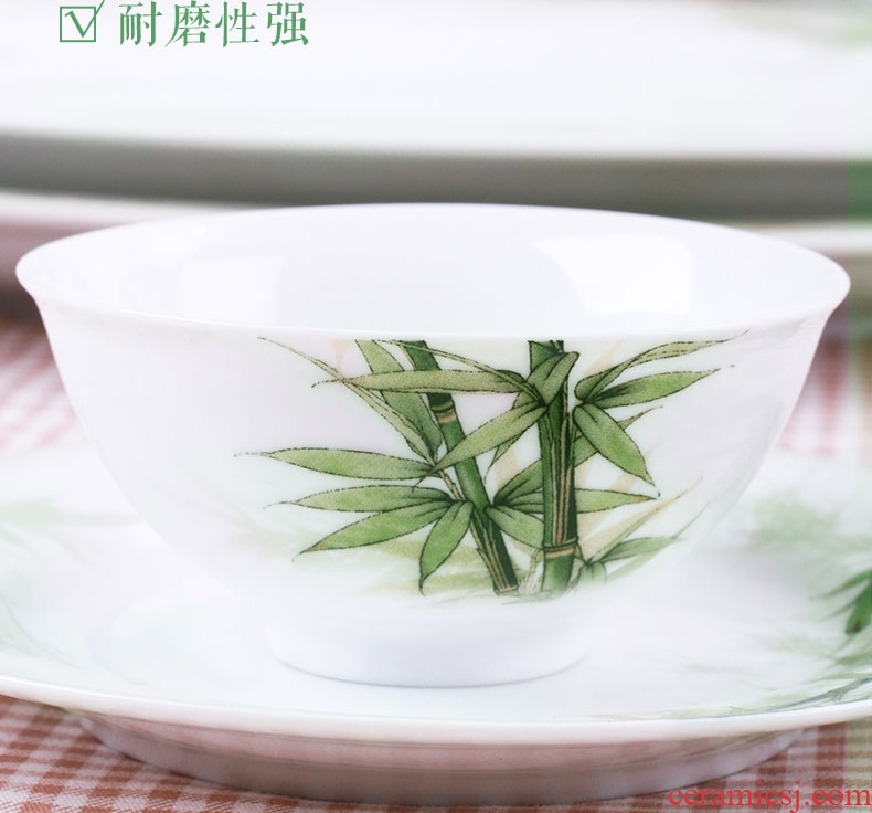 Red leaves jingdezhen ceramic 88 dishes suit Chinese wind tableware Chinese creative move bowls plates gifts