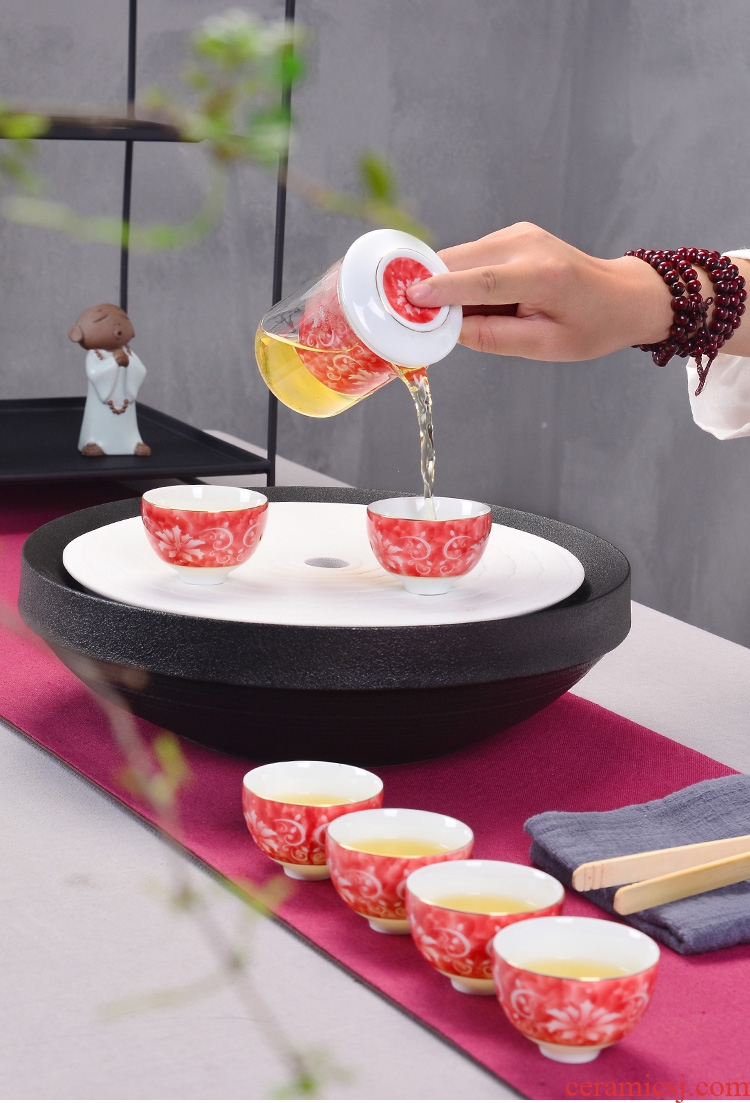Chinese zen tea tea tray was coarse pottery tea tray was dry terms ceramic tea sets tea sea water tea tray size