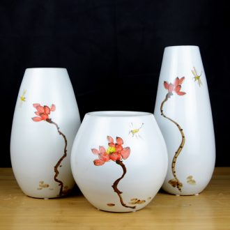 Jingdezhen ceramic hand - made vases, dried flowers, flower arrangement sitting room TV ark of new Chinese style household adornment handicraft furnishing articles