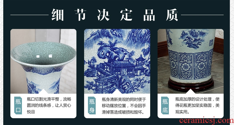 Jingdezhen ceramic furnishing articles adornment that occupy the home sitting room of large vase flower arranging hotel European modern vase - 568888144874