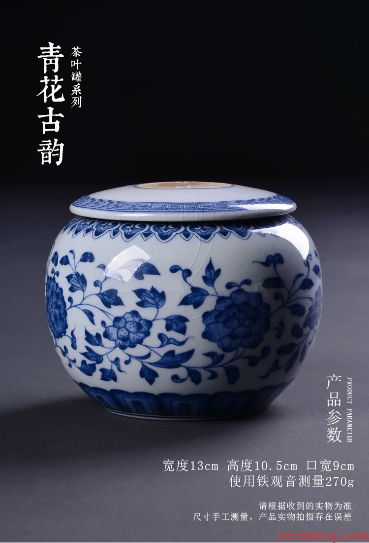 Jingdezhen porcelain tea pot ceramic seal save sect pot pu - erh tea medium size candy store content box