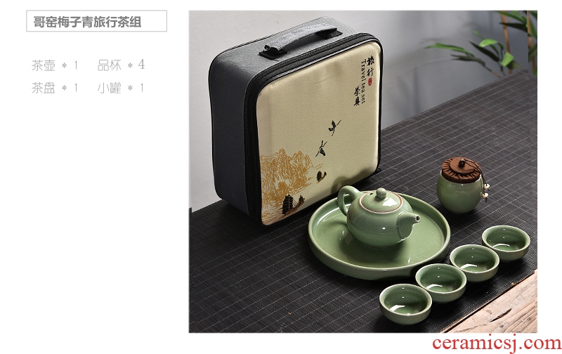 Gorgeous young kung fu tea bag suit portable travel tea set small car travel tea set tea of a complete set of ceramic tea set