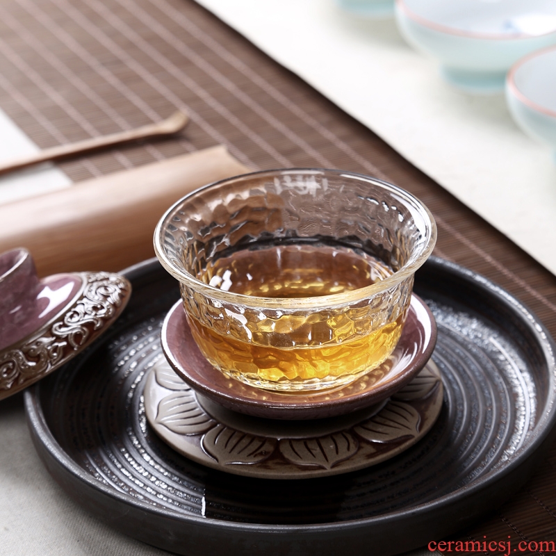 Gorgeous young tureen hand - made ceramic glass only three bowls of ice crack kung fu tea set thickening worship teacup