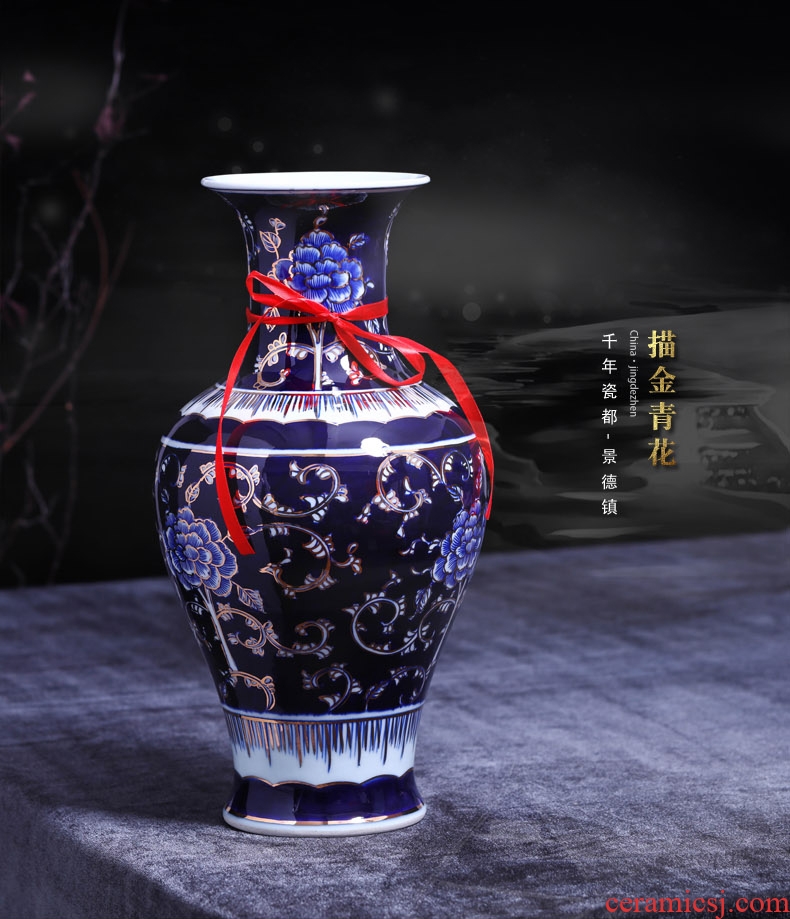 Jingdezhen ceramics vase landing large new Chinese style household gift flower arrangement sitting room adornment TV ark, furnishing articles - 543381655833