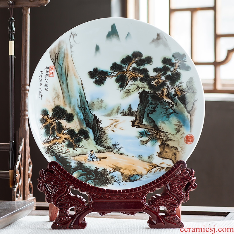 Jingdezhen ceramics furnishing articles sitting room ark, hang dish dish Chinese arts and crafts decorative home decoration plate