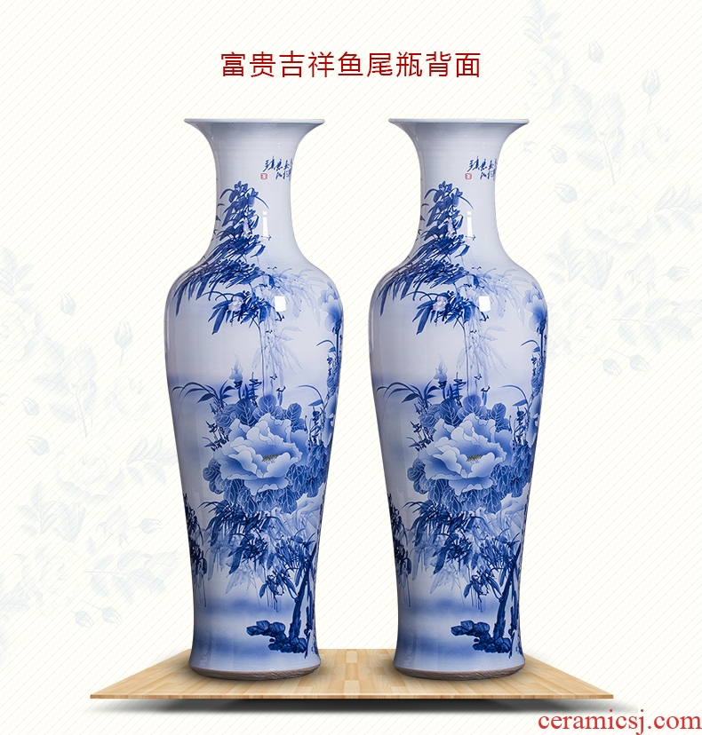 Jingdezhen ceramics thin body big vase Chinese ancient frame sitting room place to live in a TV ark, craft supplies - 570302933950