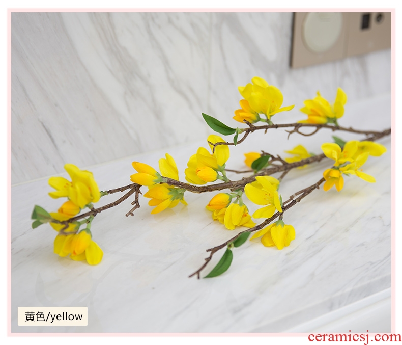 Jingdezhen ceramics gold straw yellow beaming vase decoration handicraft furnishing articles - 558781186104 Chinese study