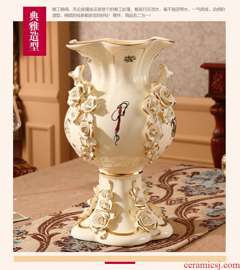 Jingdezhen ceramic furnishing articles hand - made blue anaglyph large vases, flower arrangement of Chinese style porch sitting room adornment handicraft - 565565686757
