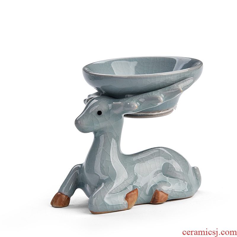 Hong bo acura ceramic deer creative sika deer tea pet deer living room a study desk) base furnishing articles