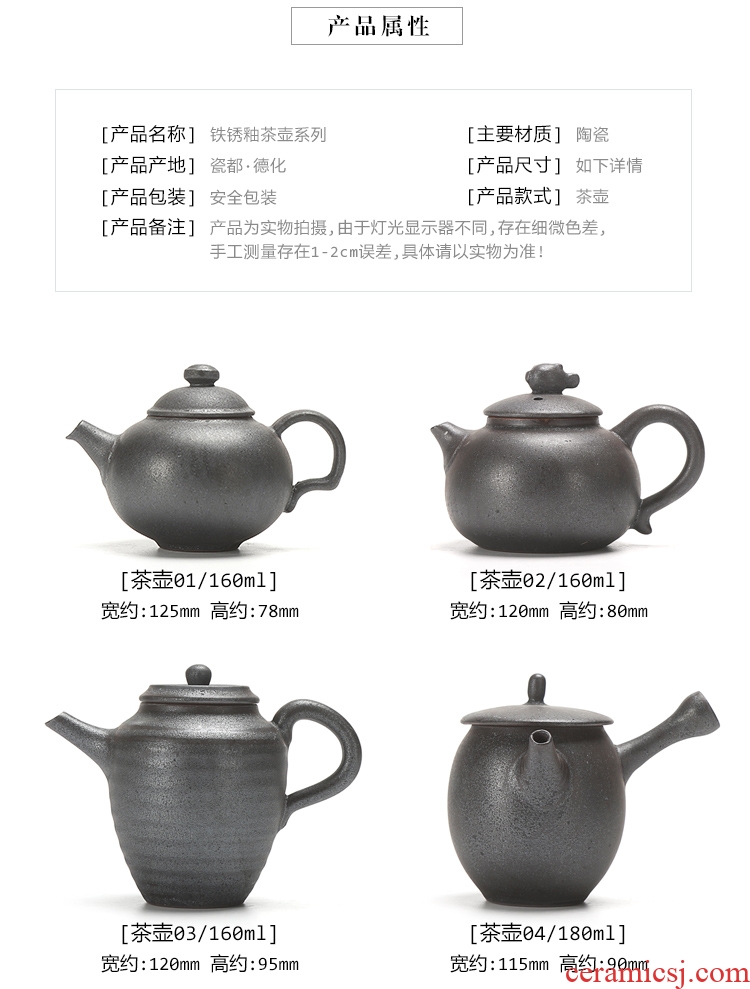 Chen xiang vintage silver spot Japanese checking coarse pottery teapot side put the pot of kung fu tea set ceramic pot teapot