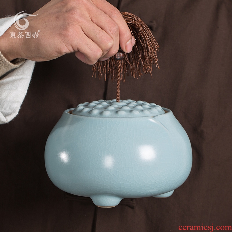 East west tea pot of celadon hand - made ceramic pu 'er tea urn storehouse receives a heron lotus awake up your up tea pot