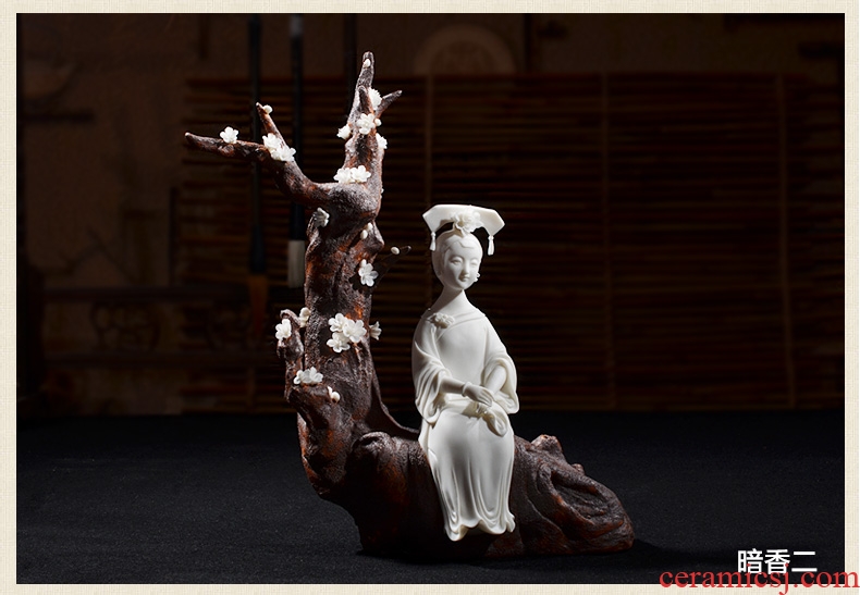 The east mud dehua white porcelain ceramic its art furnishing articles sitting room TV ark, home decoration/fragrance