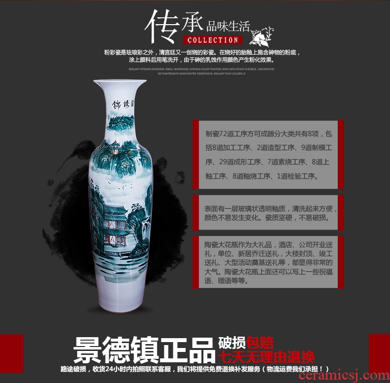 Jingdezhen ceramics of large blue and white porcelain vase furnishing articles to heavy sitting room adornment large hotel opening gifts - 561122692710