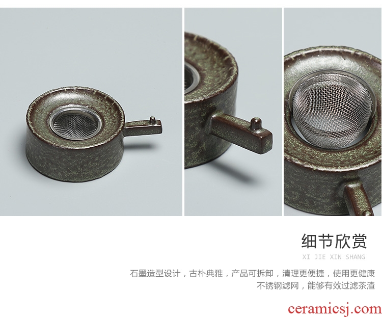 Chen xiang stone mill archaize coarse pottery) ceramic creative network to accessories kung fu tea tea tea strainer