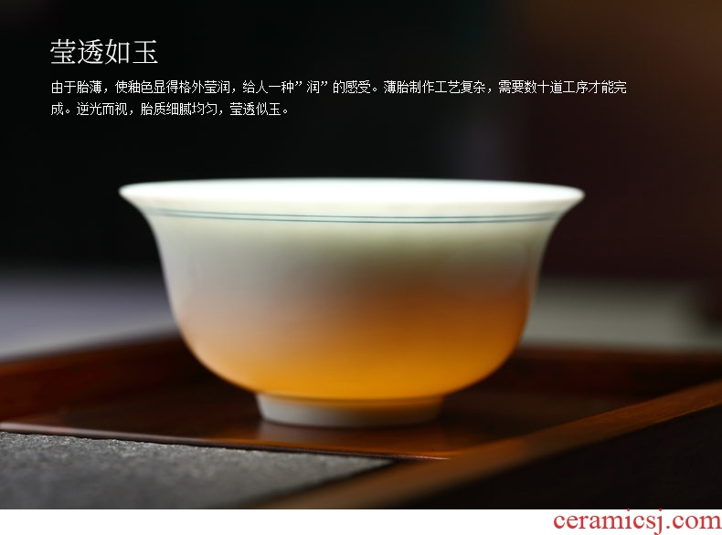 Ultimately responds to jingdezhen blue and white porcelain tureen ceramic cups only three tureen tea bowl hand - made single kung fu tea set