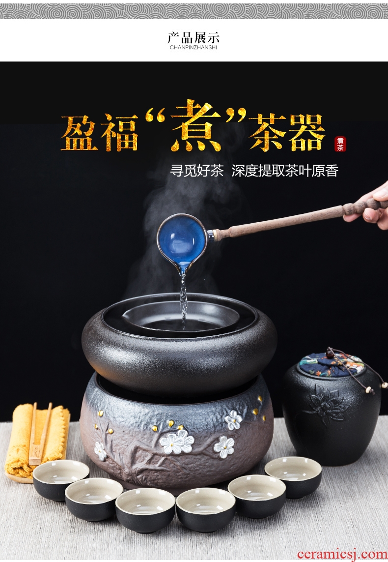 Bin 's black tea boiled tea exchanger with the ceramics electric heating electric TaoLu steam boiling kettle temperature of pu - erh tea tea tea tea stove tea sets