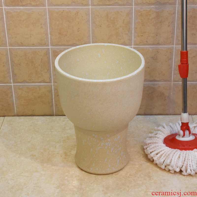Jingdezhen ceramic trumpet 30 retro mop pool cream - colored one - piece art mop pool mop bucket under the sink