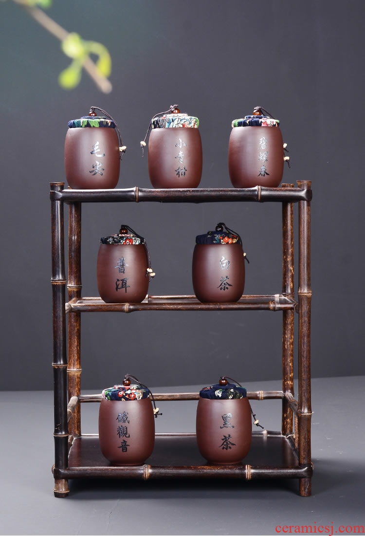 Private tailored violet arenaceous caddy fixings ceramic canister receives tea tea tea box box
