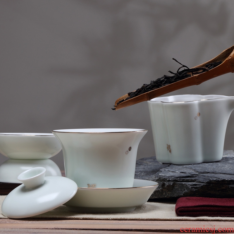 Cloud Cloud kung fu tea tea kettle restoring ancient ways of a complete set of ceramic cups tureen household teapot) suit